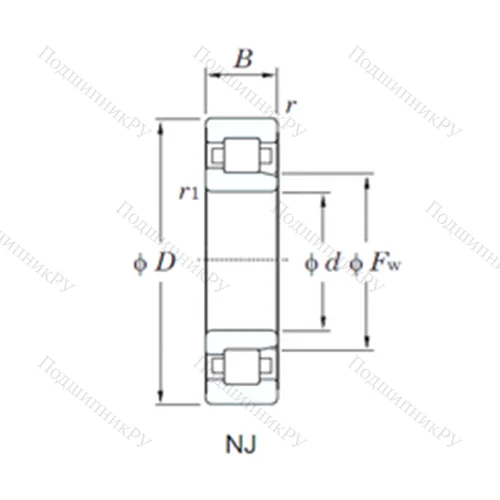 Подшипник роликовый радиальный J 30-16C 3 от производителя  NSK