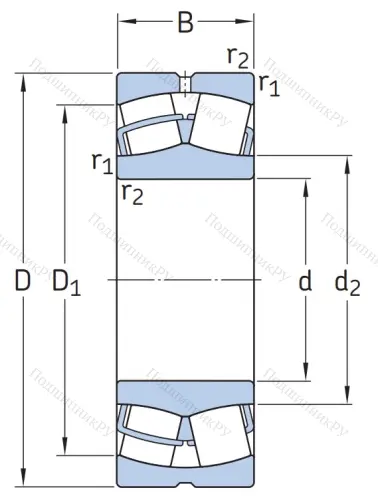 Сферический роликовый подшипник 24022 CC/W 33 от производителя  SKF