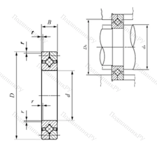 Подшипник роликовый упорно-радиальный с четырехточечным контактом CRB 20025 UU от производителя  IKO Подшипник роликовый упорно-радиальный с четырехточечным контактом CRB 20025 UU от производителя  IKO
