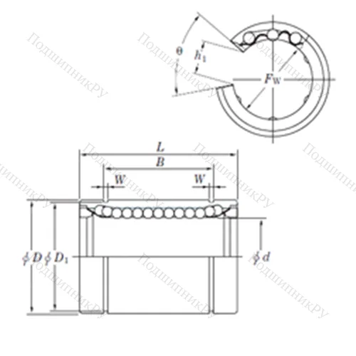 Подшипник шариковый линейный SESDM 50 OP