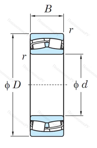 Сферический роликовый подшипник 22210 RZW 33 от производителя  KOYO