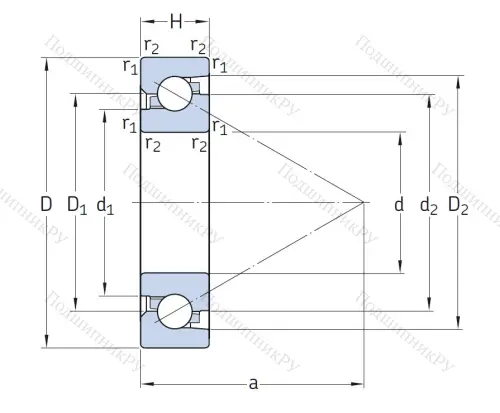 Сверхточный подшипник BSA 205 CGA (BS 225 7P 62 UM) от производителя  SKF