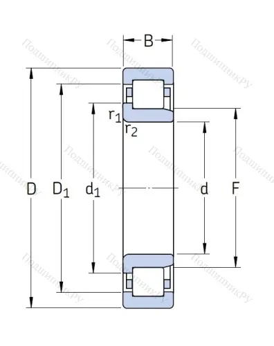 Роликовый цилиндрический подшипник NJ 2318 ECJ от производителя  SKF Роликовый цилиндрический подшипник NJ 2318 ECJ от производителя  SKF