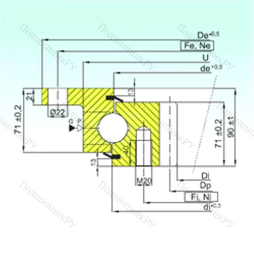 Подшипник шариковый опорно-поворотный ZBL.30.1255.200-1SPTN