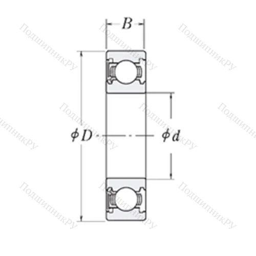 Подшипник шариковый радиальный KLNJ 1-RS