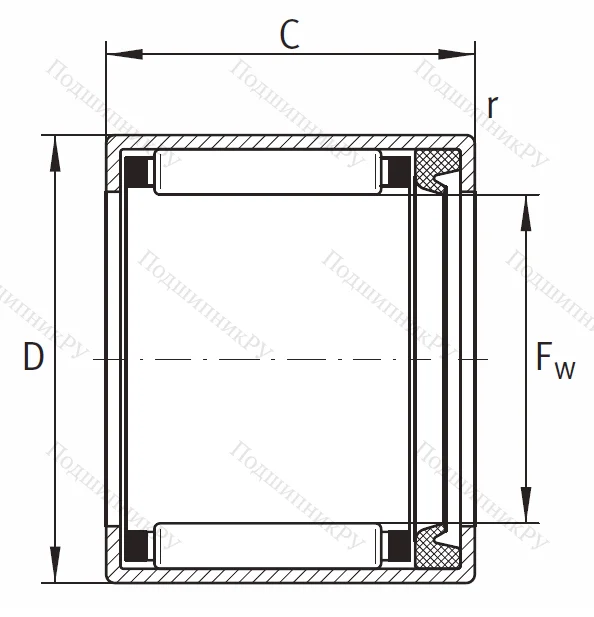 Игольчатый подшипник HK 1614 RS L 271