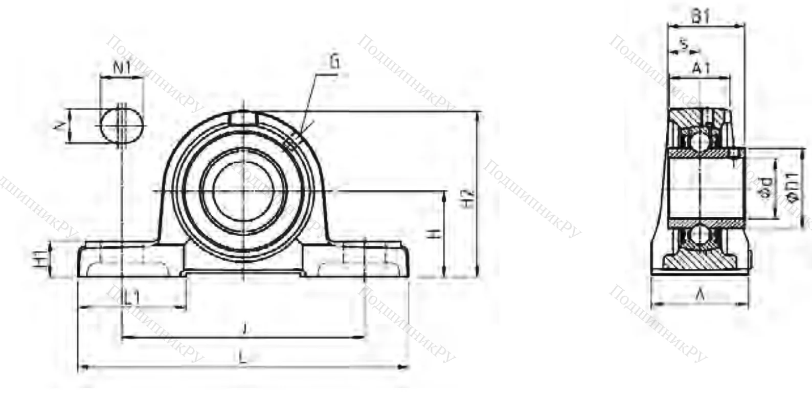 Подшипниковый узел UCP 216