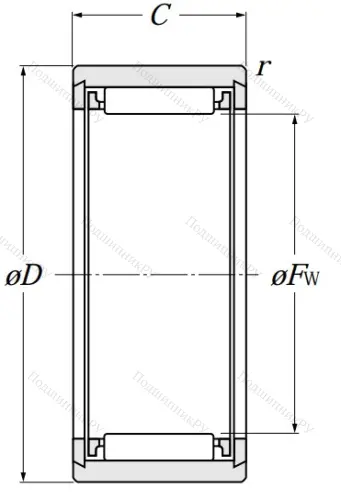 Игольчатый подшипник NK 8/16