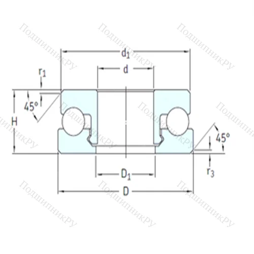 Подшипник шариковый упорный 51108V/HR 11T 1
