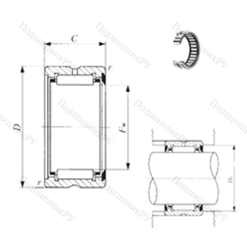 Подшипник игольчатый радиальный BR 162416 U от производителя  IKO