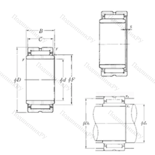 Подшипник игольчатый радиальный MR 8010440+MI-648040