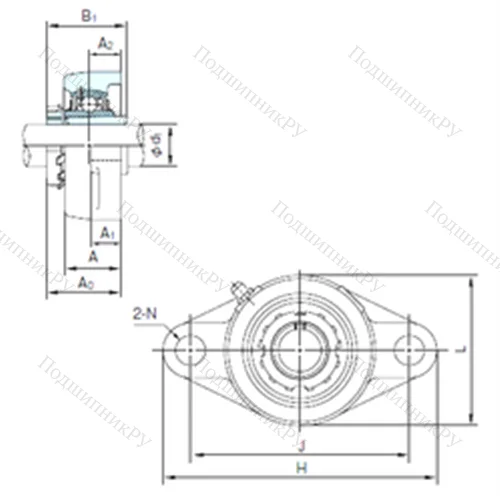 Подшипниковый узел шариковый радиальный UKFL 215+H 2315