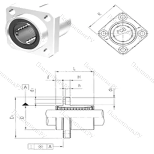 Подшипник шариковый линейный LMEKP 16UU