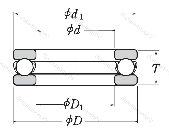 Упорный шариковый подшипник 51414
