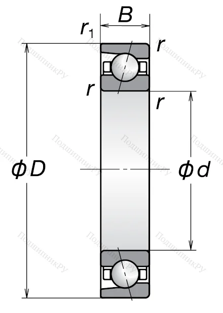 Радиально-упорный шариковый подшипник 7011 ACM (46111 Л ГОСТ) в Орле