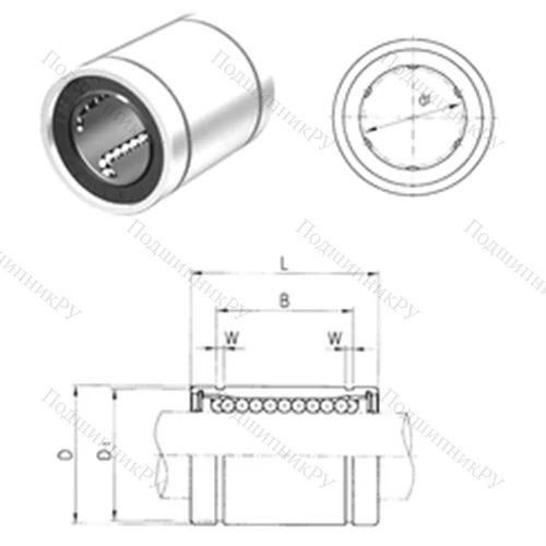 Подшипник шариковый линейный LM 80UU от производителя  Samick Подшипник шариковый линейный LM 80UU от производителя  Samick