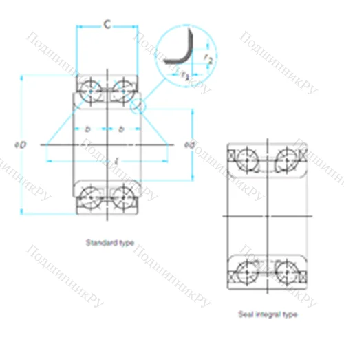 Подшипник шариковый радиально-упорный 803646