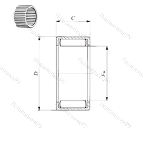 Подшипник игольчатый радиальный YB 1412