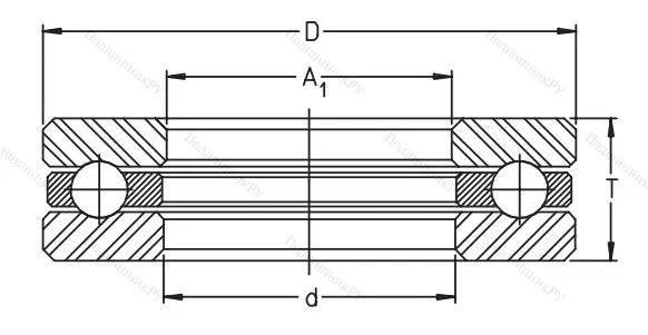 Упорный шариковый подшипник 51208
