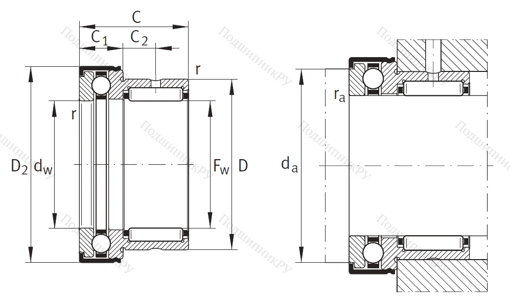 Комбинированный подшипник NKX 40 Z XL