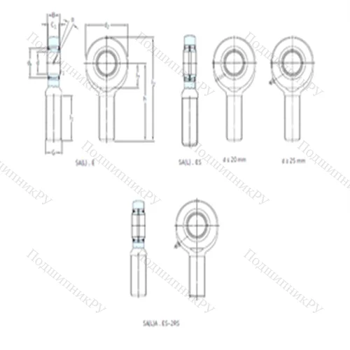 Подшипник скольжения сферический SALA 45ES-2RS от производителя  SKF