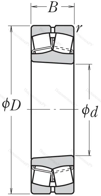 Сферический роликовый подшипник с конической посадкой на вал 22215 EAKE 4