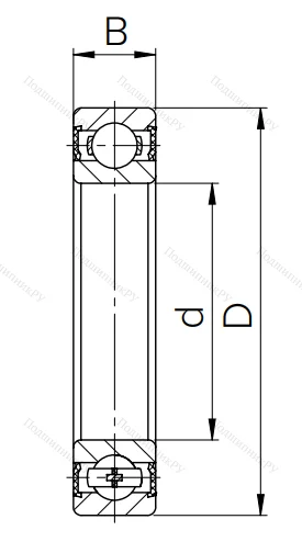Шариковый однорядный подшипник 180320 (6320 2RS)