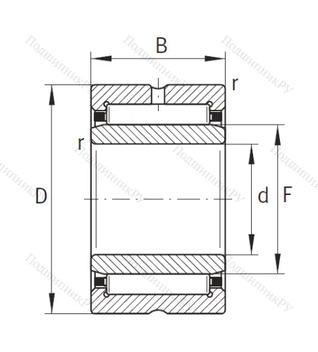Игольчатый подшипник NK 19/16 XL от производителя  INA Игольчатый подшипник NK 19/16 XL от производителя  INA