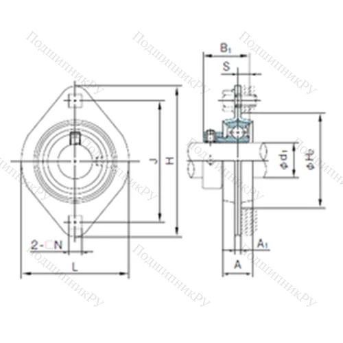 Подшипниковый узел шариковый радиальный KHPFL 204A