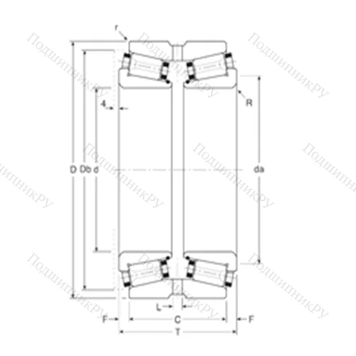 Подшипник роликовый радиально-упорный 206190X/206290G от производителя  Gamet