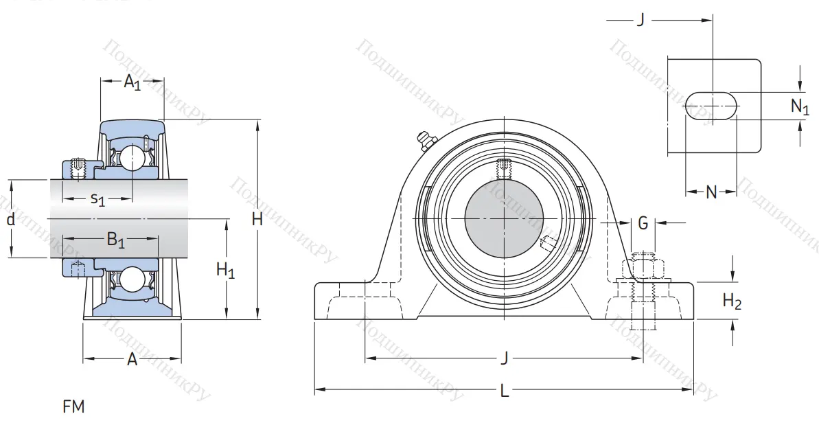 Подшипниковый корпус SY 508 M (P 208)