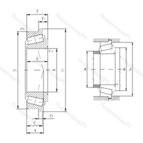 Подшипник роликовый радиально-упорный 32309BAR