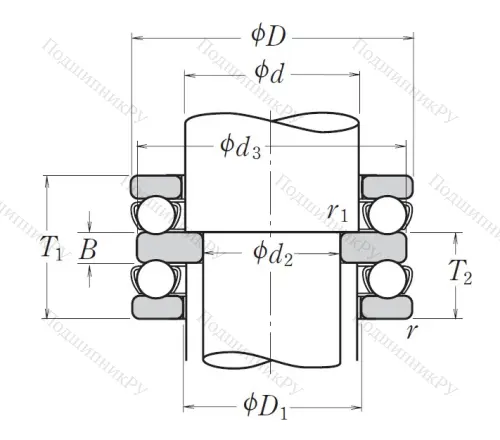 Упорный шариковый подшипник 52205 от производителя  NSK