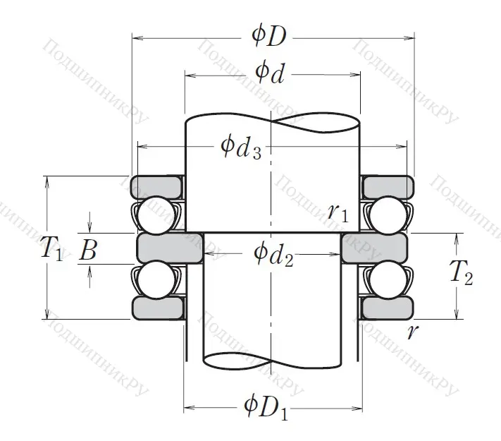 Упорный шариковый подшипник 52206