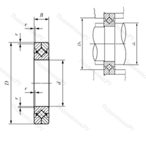 Подшипник роликовый упорно-радиальный с четырехточечным контактом CRBC 25040 от производителя  IKO