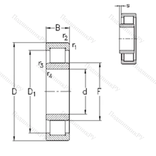 Подшипник роликовый радиальный NU 330-E-MA 6