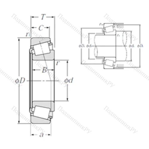 Подшипник роликовый радиально-упорный 4T-JM 738249/JM 738210 от производителя  NTN Подшипник роликовый радиально-упорный 4T-JM 738249/JM 738210 от производителя  NTN