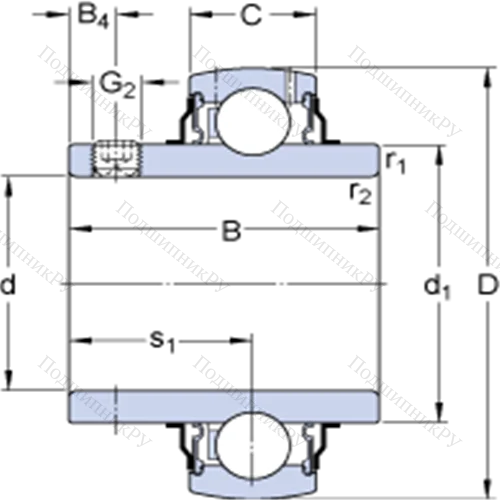 Подшипники типа Y со стопорными винтами E 2.YAR 209-2F от производителя  SKF