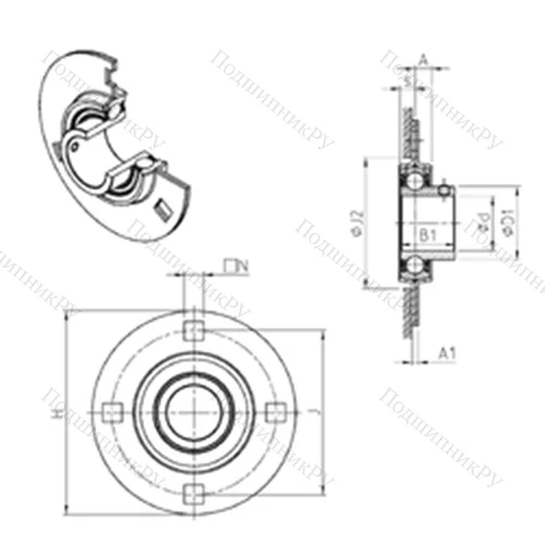 Подшипниковый узел шариковый радиальный USPF 211