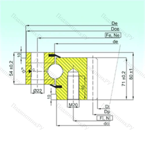Подшипник шариковый опорно-поворотный ZB 1.25.1355.201-2SPTN