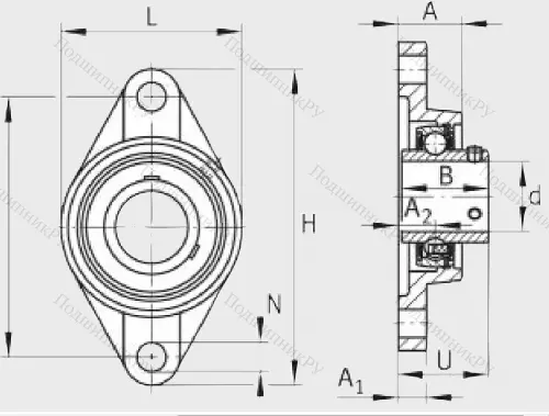 Подшипниковый узел UCFL 206 J 7 в Орле