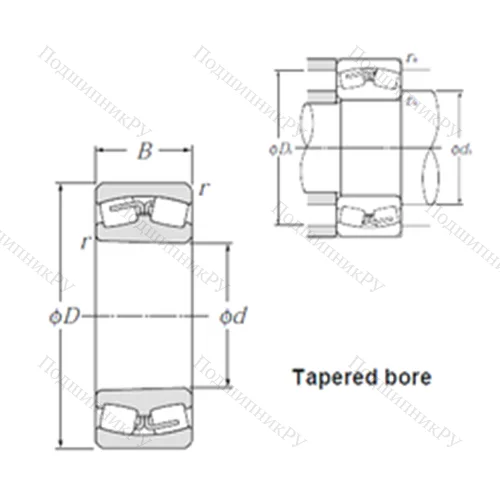 Подшипник роликовый радиальный самоцентрирующийся 23932K от производителя  NTN Подшипник роликовый радиальный самоцентрирующийся 23932K от производителя  NTN