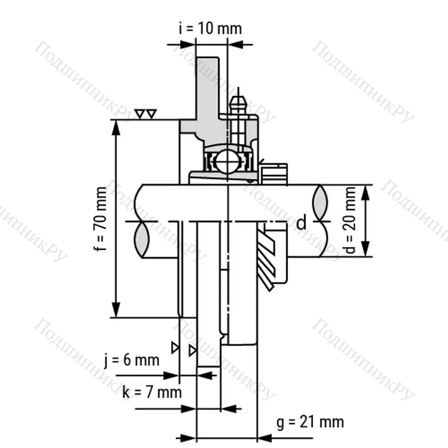 Подшипниковый узел UKFC 205+H 2305 - Вал: 20 мм