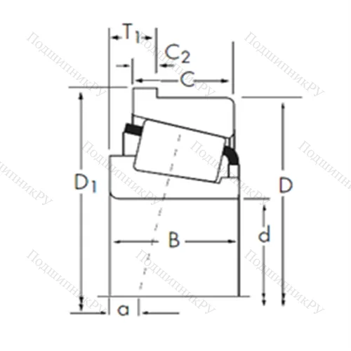 Подшипник роликовый радиально-упорный JP 10049-JP 10010-B от производителя  TIMKEN Подшипник роликовый радиально-упорный JP 10049-JP 10010-B от производителя  TIMKEN