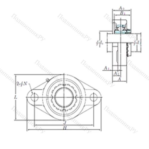 Подшипниковый узел шариковый радиальный UKFL 316