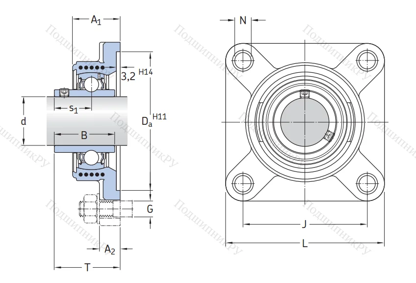 Подшипниковый узел FYK 40 TF