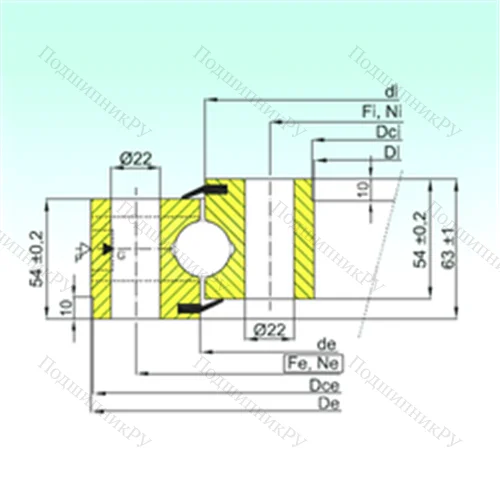 Подшипник шариковый опорно-поворотный NB 1.25.1255.201-2PPN