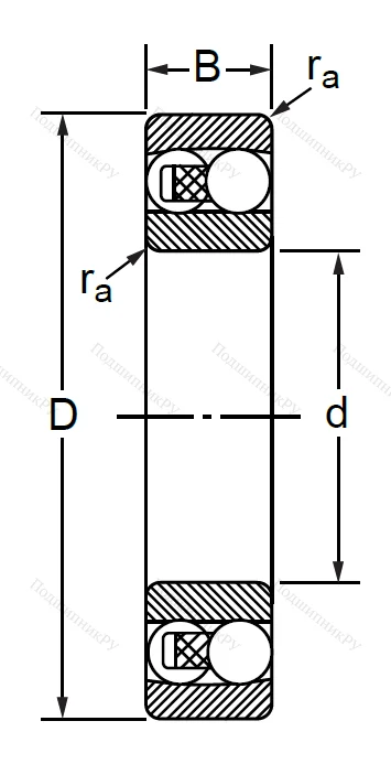 Двухрядный шариковый подшипник 1502 2RS E (2202 2RSTN) в Орле