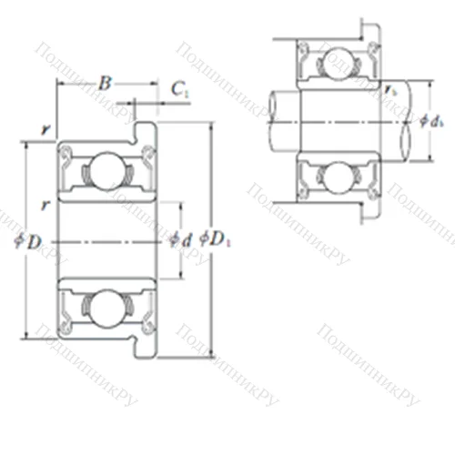 Подшипник шариковый радиальный FR 1-5ZZ от производителя  FBJ