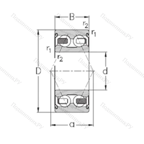 Подшипник шариковый радиально-упорный 3206-B-2Z-TV